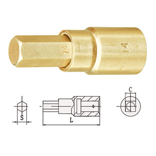 Male In-Hex Sockets Alan head socket, Non-Sparking all drives
