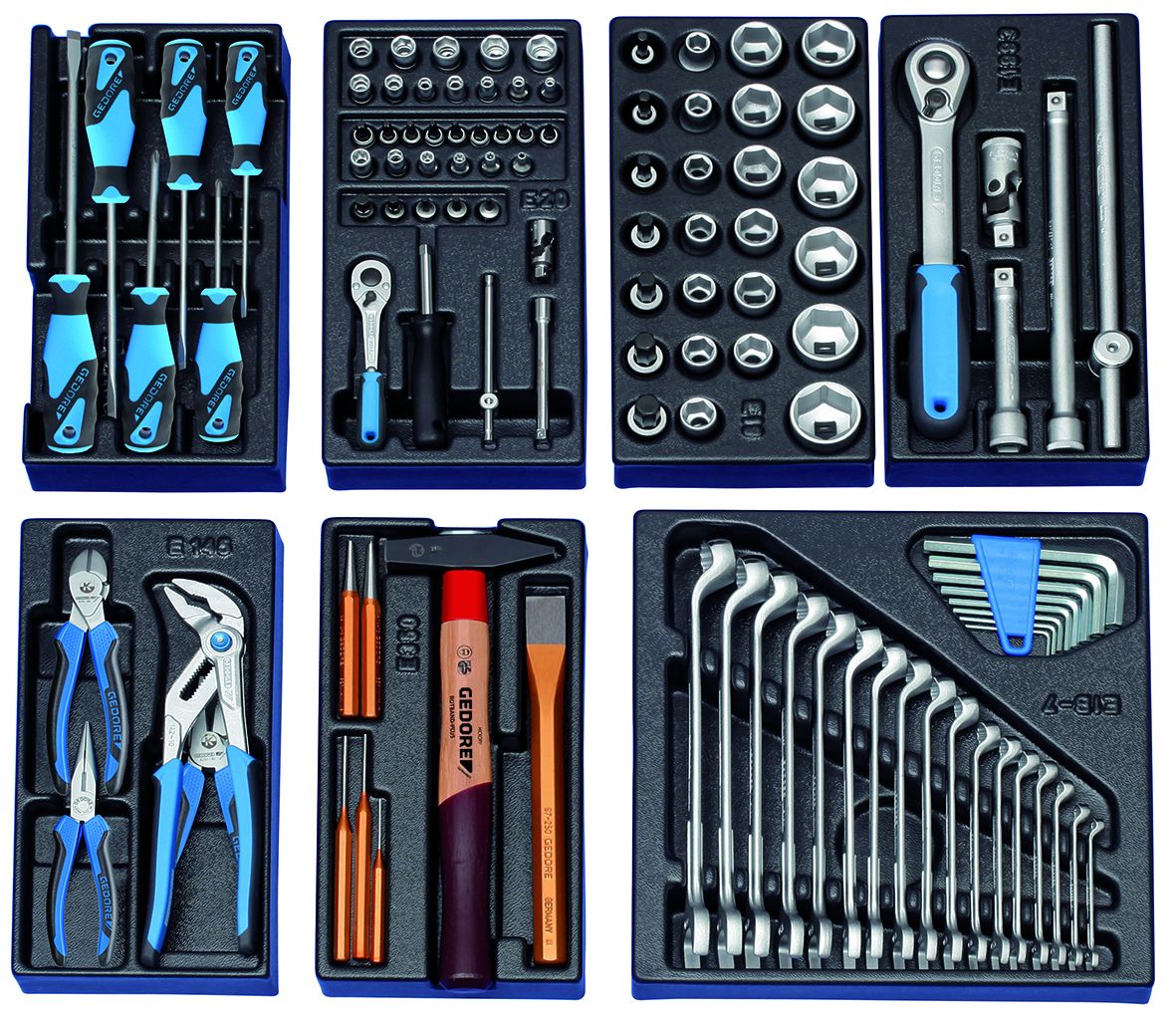 Automotive Tool Kits in Roller Cabinets