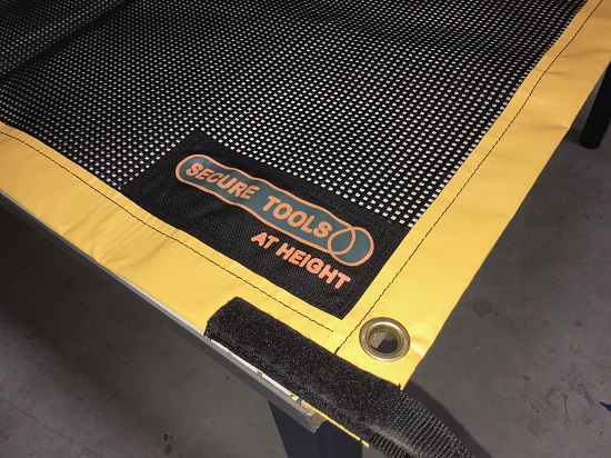 Drops mat when working at height