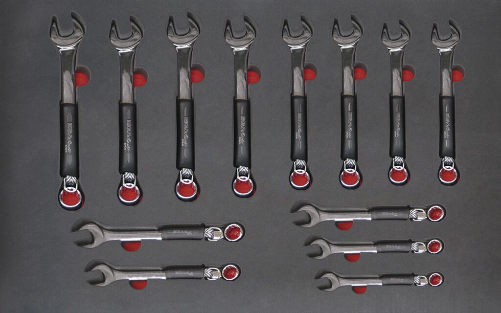 Combination Wrench Sets in Foam for Working at Height