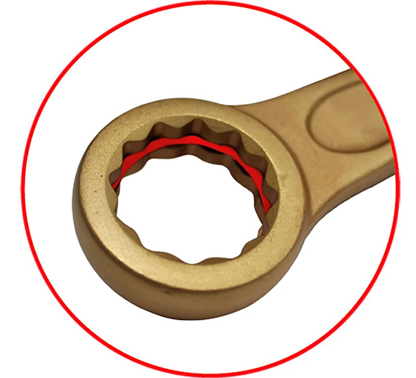 Non Sparking Imperial flogging, slogging ring spanner for working at height